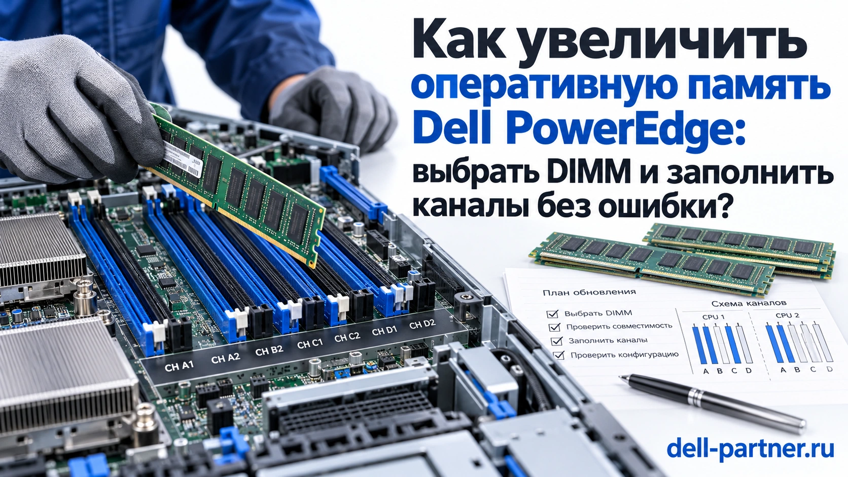 Апгрейд памяти Dell PowerEdge: тип DIMM, каналы и совместимая раскладка