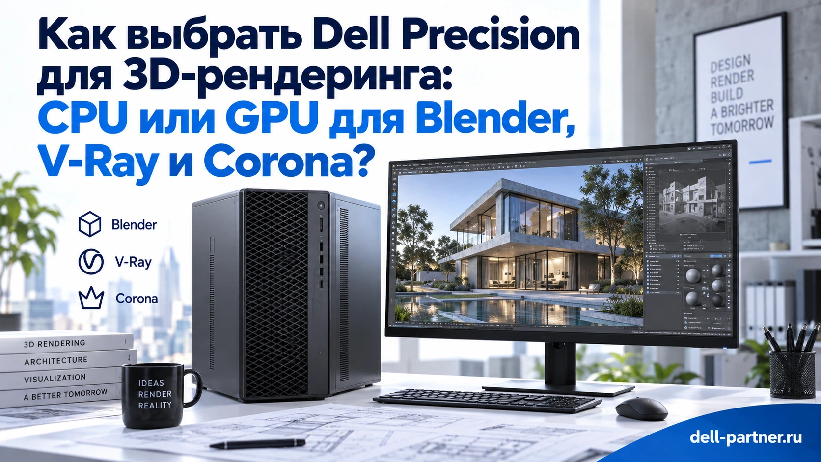 Выбор Dell Precision для Blender, V-Ray и Corona: движок и ресурсы сцены