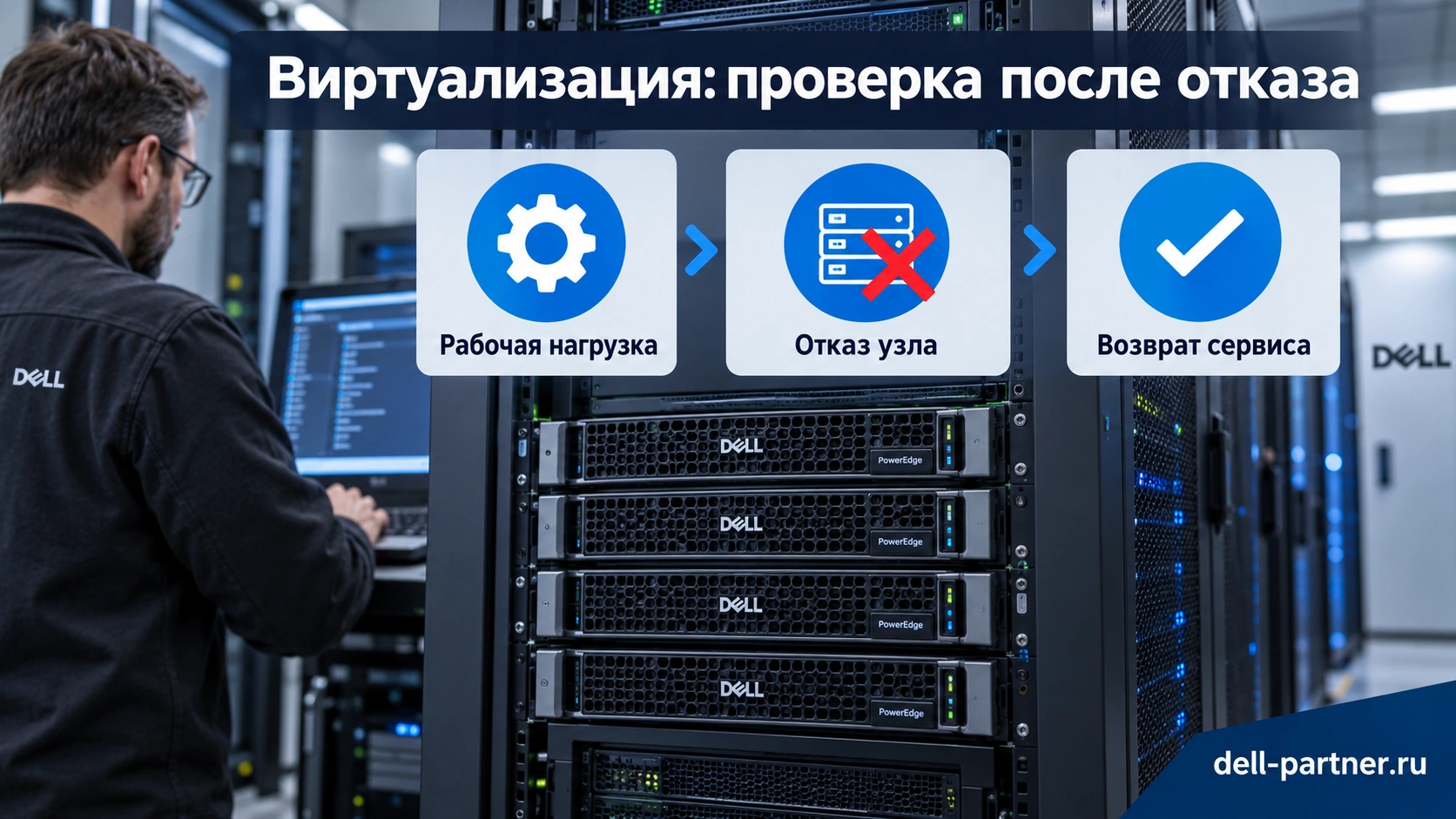 Приёмка узлов виртуализации включает рабочую нагрузку, отказ и восстановление сервиса