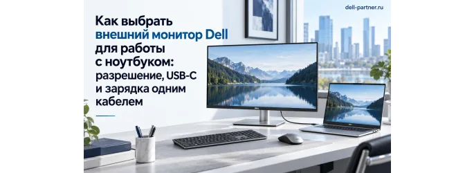 Как выбрать внешний монитор Dell для работы с ноутбуком: разрешение, USB-C и зарядка одним кабелем