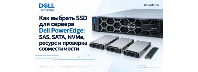 Как выбрать SSD для сервера Dell PowerEdge: SAS, SATA, NVMe, ресурс и проверка совместимости