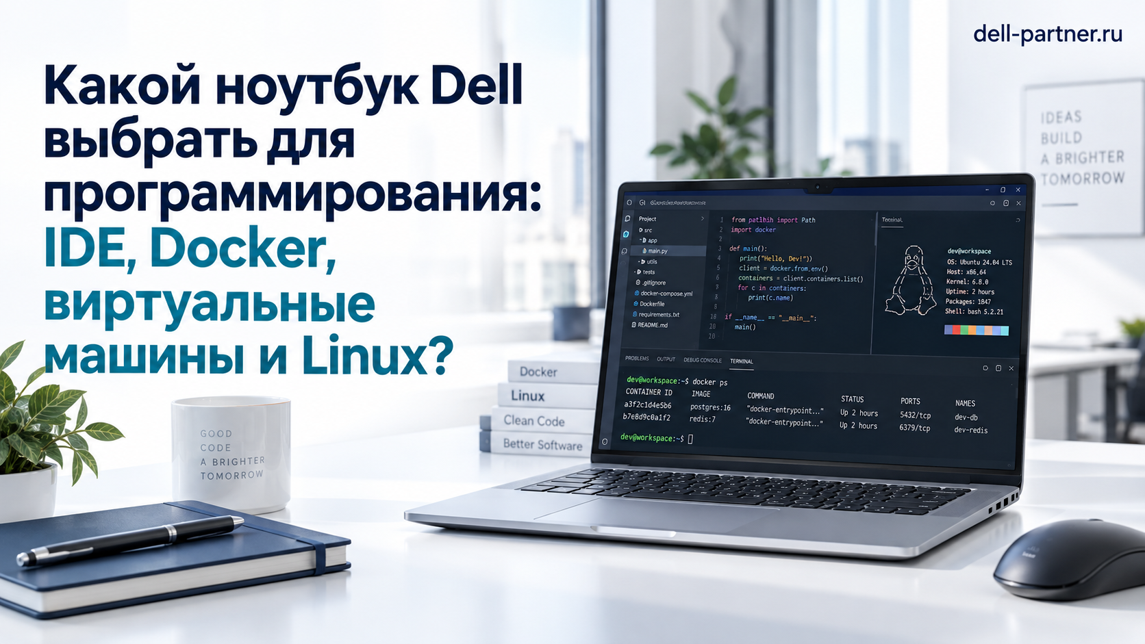 Какой ноутбук Dell выбрать для программирования: IDE, Docker, виртуальные машины и Linux