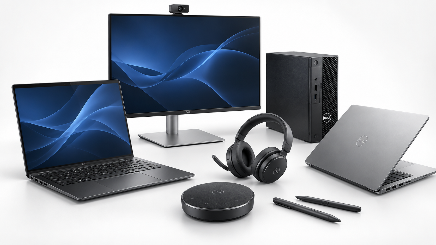 Ноутбуки, компьютер и периферия Dell для рабочих мест